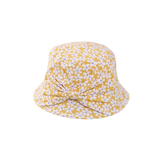 

caps & hats baby hat floral wide brim cotton sun protection for kids, Yellow