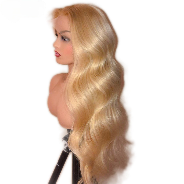

honey blonde preplucked brazilian wig non-remy hair body wave wig glueless full lace human hair wigs for black women