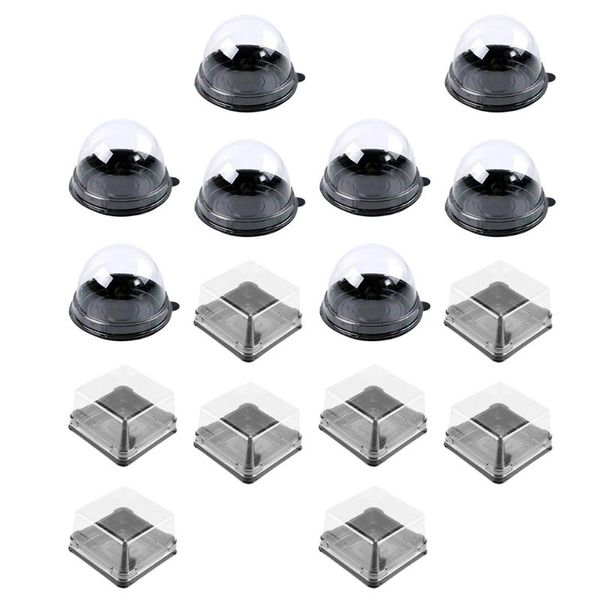 

gift wrap 100 pcs convenient moon cake boxes round cover packaging (black)