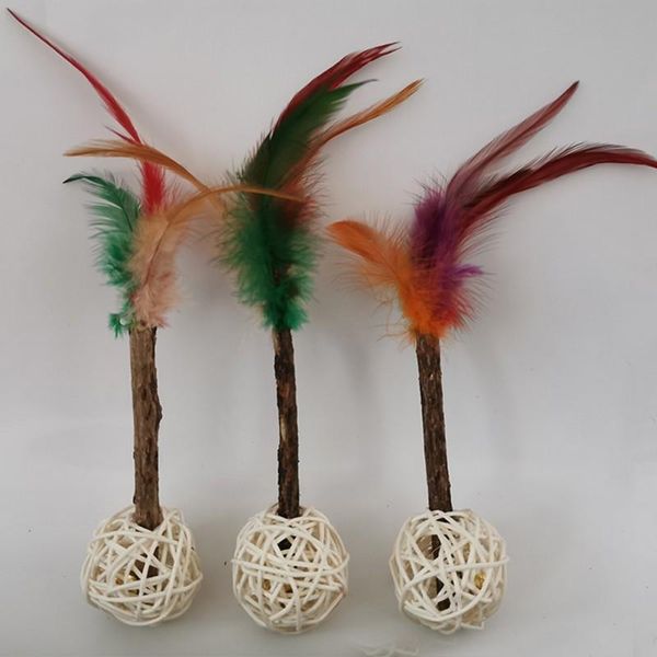 

cat toys fresh breath molar teeth wooden tendon sepak takraw feather sounding toy
