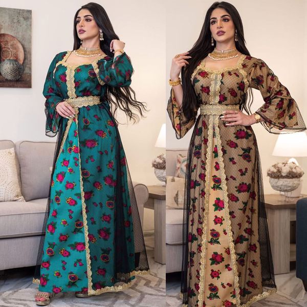 

2021muslim fashion dubai abayas for women double-sided patchwork color caftan marocain abaya maxi dresses woman summer dress 2021, Red