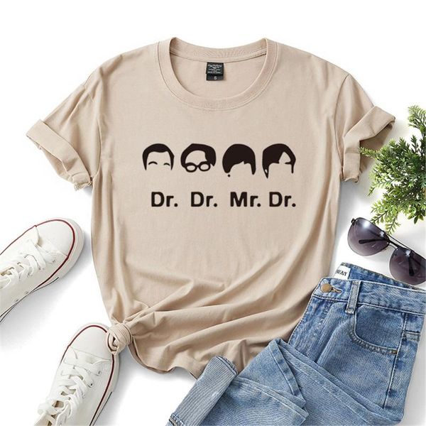 

women's t-shirt dr.mr.head print tshirts women cute graphic harajuku tees casual summer clothes female korean, White