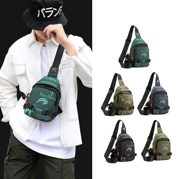 

fashion letter chest bags for men casual nylon single shoulder packs travel storage small male crossbody