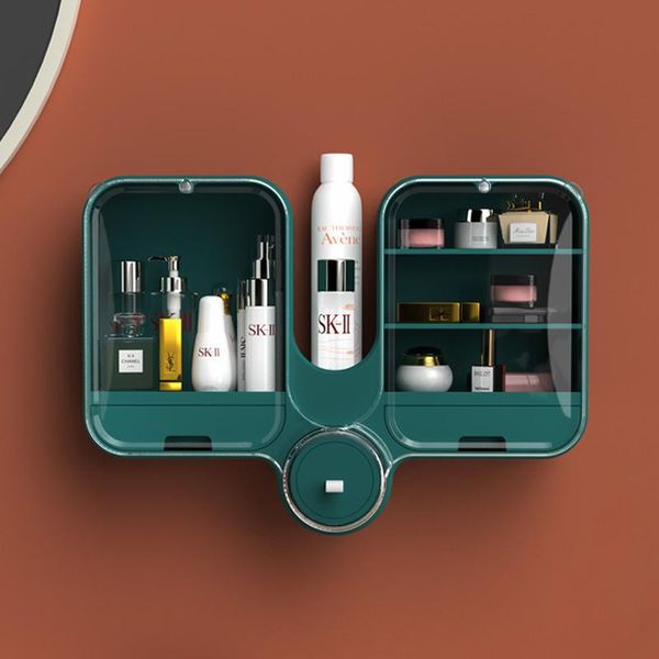 

storage boxes & bins bathroom box wall-mounted punch-household vanity, cosmetics, dustproof and waterproof rack, accessories