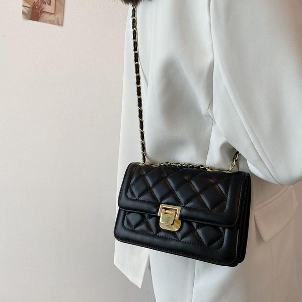 

shoulder bags bag women handbag purse all-match crossbody for fashion chain diamond lattice luxury 2021 pu leather