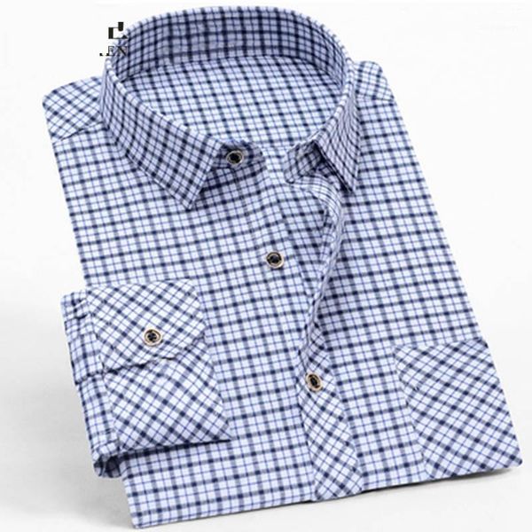 

men's casual shirts plaid men long sleeve checkered shirt 2021 fashion button down plus size drop, White;black
