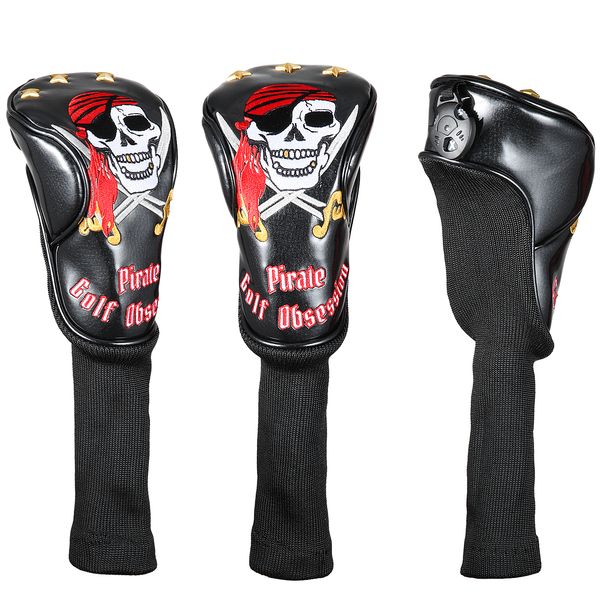 

pirate pu leather golf club headcover white black covers for fairway wood fw covers