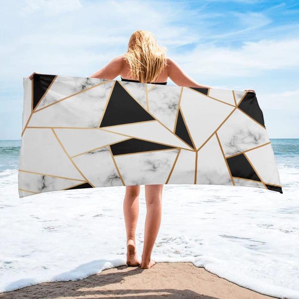 

towel marble texture white black squares bath microfiber beach bathroom camping accessories towels for adults