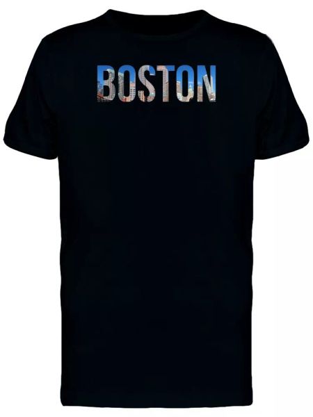 

boston city name with p tee men's -image by shutterstock, White;black