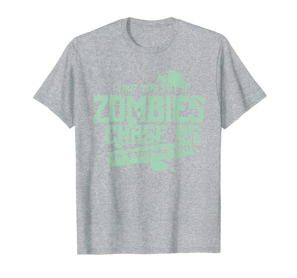 

if zombies chase us i'm tripping you creepy walkers t-shirt, White;black