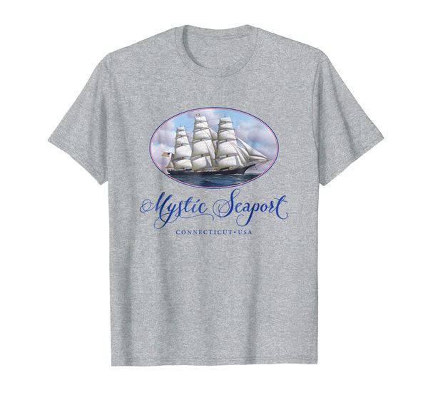 

mystic seaport connecticut t-shirt, White;black