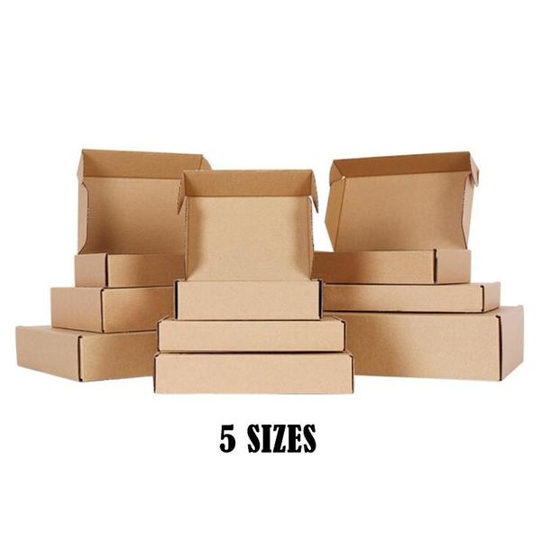 

gift wrap 10pcs/lot kraft paper box package 5 sizes fast mail packing boxes