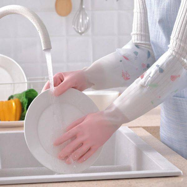 

disposable gloves 1 pair magic rubber latex dishwashing cleaner work for kitchen bath household clening tools