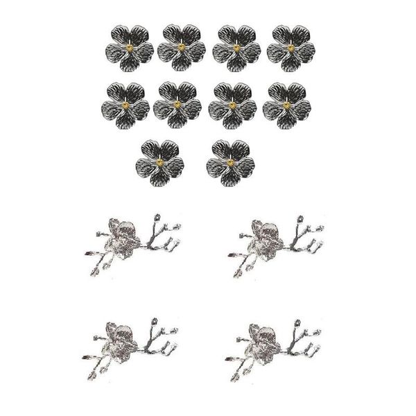 

pcs plum napkin ring wedding el buckle silver color, 10 a & 4 b rings