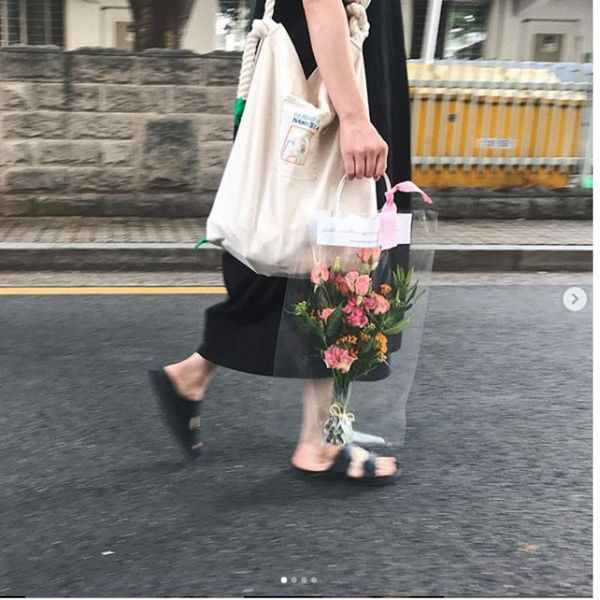 

gift wrap 20pcs clear flower bouquet bags with handle florist shop packaging supplies wedding party drop ship