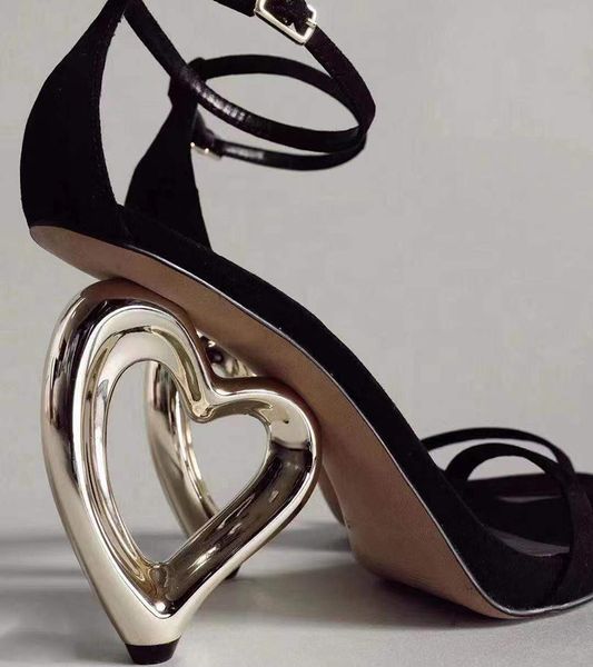 

ins buckle strap unique heel high heeled women sandals fashion summer gladiators lady pumps, Black