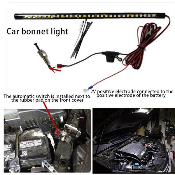 

working light 2021 car universal under hood engine repair 36cm led bar with switch control