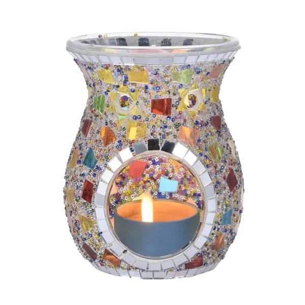 

exquisite turkish style pattern stained glass lamp candle essential oil burner coffee shop bar home table decora fragrance lamps