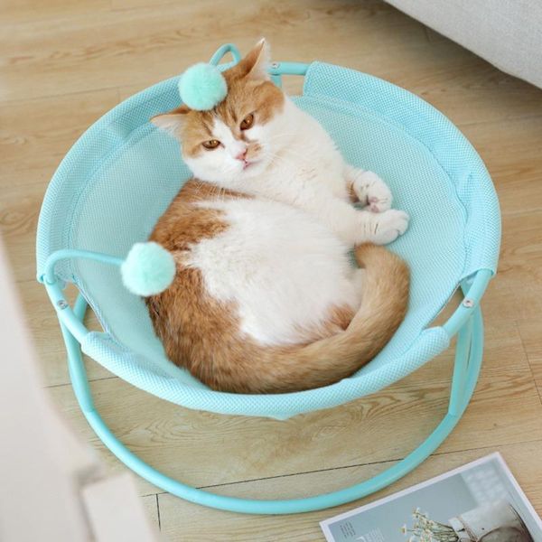 

pet cot cat nest fun recliner steel frame bed moisture-proof removable and washable hammock rest supplies summer beds & furniture