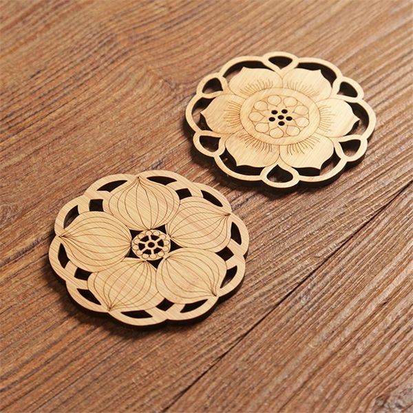 

mats & pads tea set accessories saucer ceremony insulated pot mat square bamboo well shaped cup pad