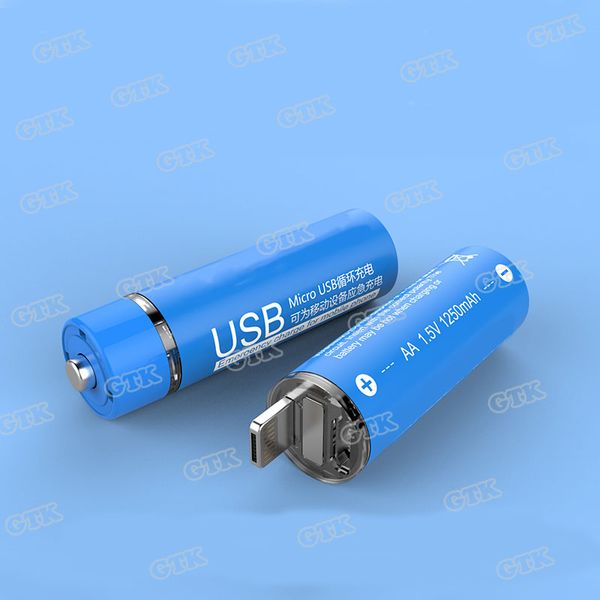 Новый портативный USB-ячейка 1250mAh 1.5V AA аккумуляторная батарея Li-полимера с светодиодным индикатором для мобильного телефона портативный источник питания