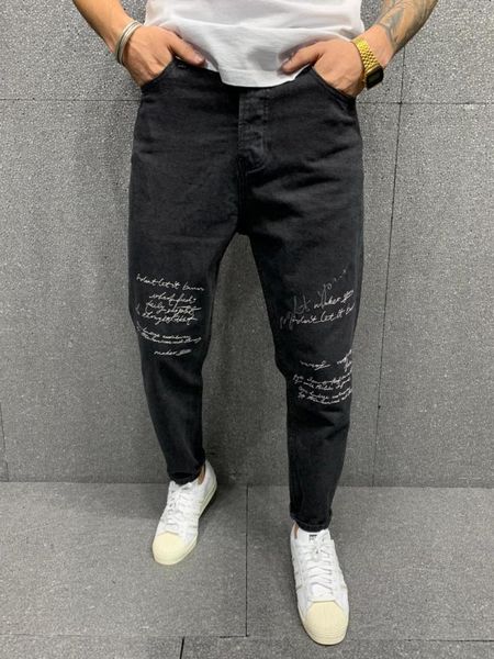

men's jeans stm premium black boyfriend words, Blue