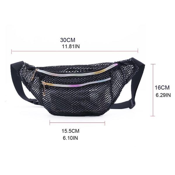 

mesh translucent fashion waist bag water resistant adjustable fanny pack 20ca