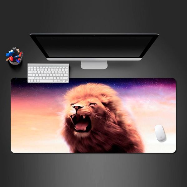 

mouse pads & wrist rests lion's yawn animal pad lock side non-slip mousepad keyboard computer lapgame big desk mats
