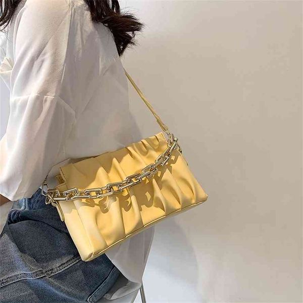 

french women's 2021 new fashion messenger fold chain small square bag