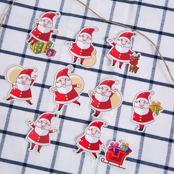 

christmas decorations hang paper cards package decoration diy packaging hanging tags santa claus coloured drawing wrapping labels