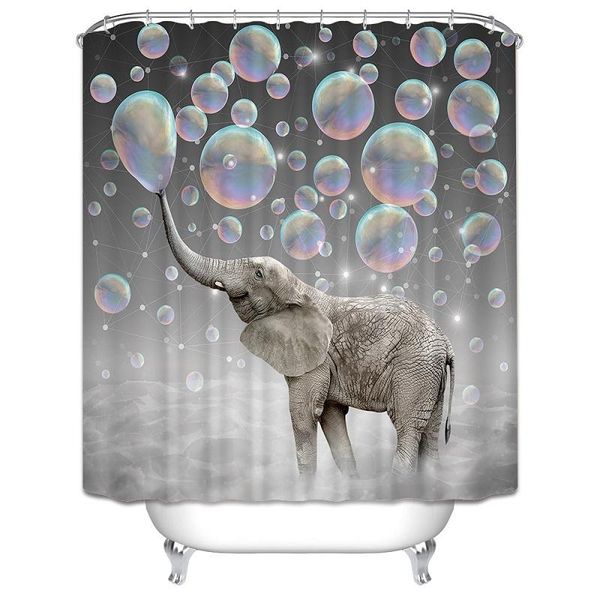 

lovely elephant printing shower curtain polyester waterproof cloth curtains bathroom bathing bath room