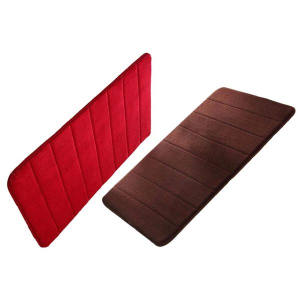 

bath mats 2pcs 40x60 cm bathroom (dark red&coffee)