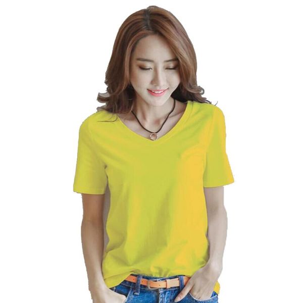 

women's t-shirt v neck short sleeve summer fashion korean style solid tee oversized ladies t shirt plus size 3xl wdc2442, White