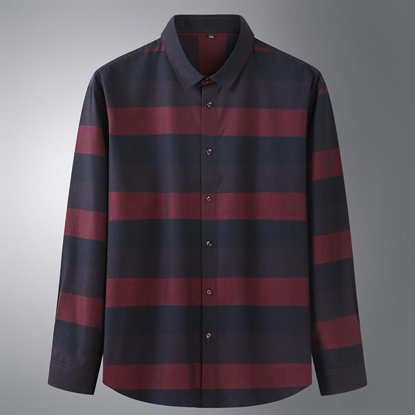 

men's casual shirts iwhanker plus size autumn spring mens striped long sleeve dress shirt men business, White;black