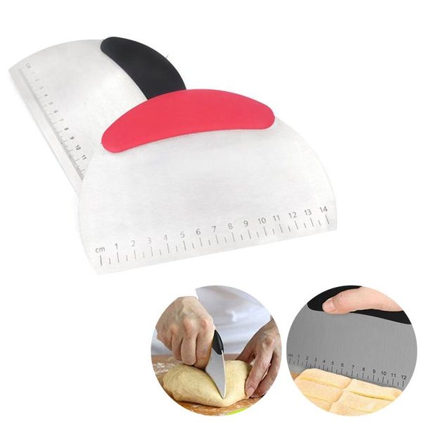 

baking & pastry tools 1 pcs stainless steel dough scraper cake spatula spatulas cutter scale