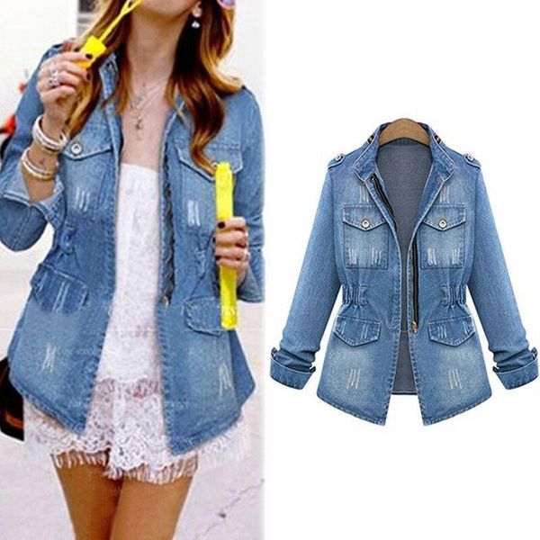 

women's jackets female coat autumn casual lady party denim fashion long sleeve women, Black;brown