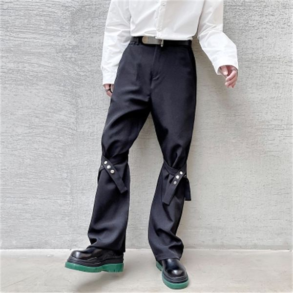 

pant big spring size loose personality tube fried street beautiful men's design pants felt casual small 56el, Black