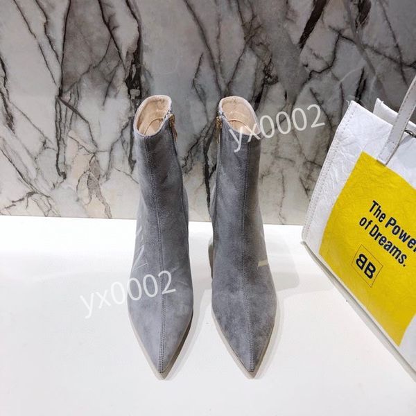 

luxury leather with spikes pointed toes womens ankle boots fashion designer ladies red bottom high heels shoes pumps 35-41, Black