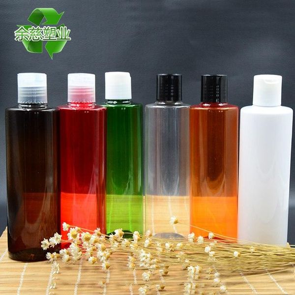 

colorful 250ml flat shoulder press lotion gel bottle shampoo 10pcs/lot storage bottles & jars