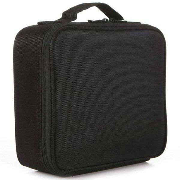 

portable mini travel make up cosmetic bag case large capacity double layer makeup organizer case, nylon bags & cases