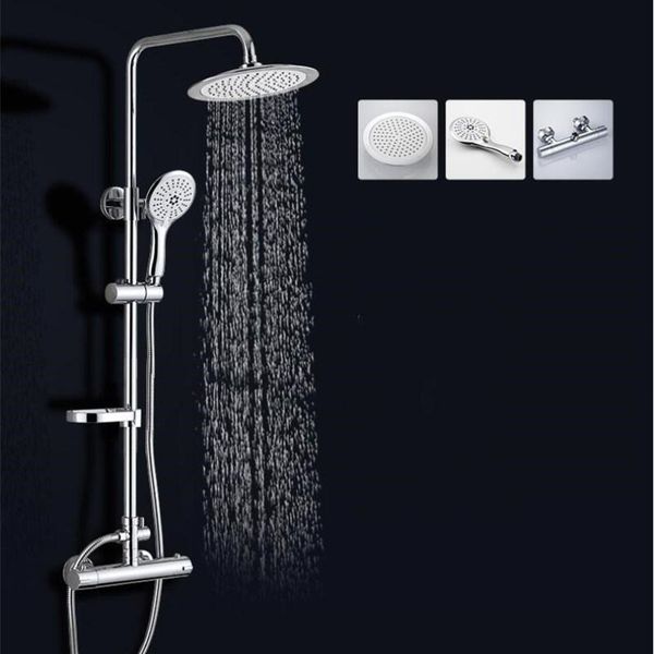 

vidric thermostatic brass chrome bathroom shower faucet set sets