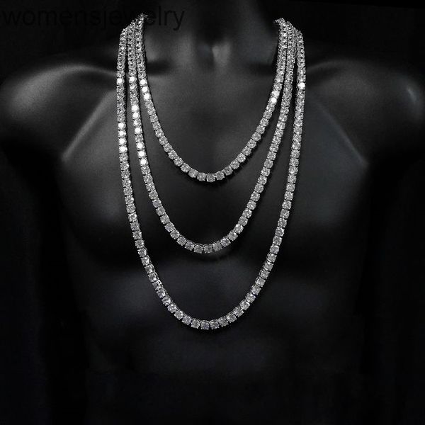 

new hip hop 5a cz tennis chain necklace plated gold silver punk 5mm cz zircon paved long necklaces for women boy friend wholesale