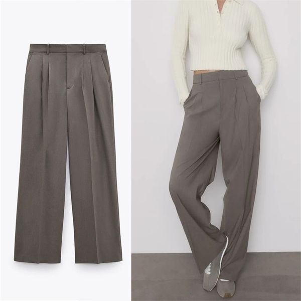 

high waist dad pants women vintage side pockets pleated trousers woman fashion front button zip slim spring 210524, Black;white