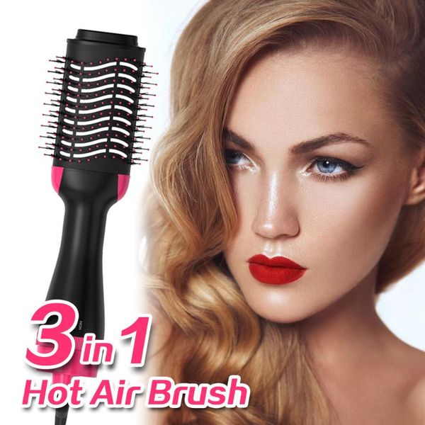 

3-in-1 hair dryer brush ultra-light volumizer salon air styling negative ion straightener curler bath accessory set