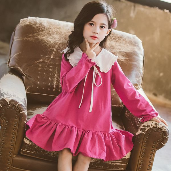 

girl dress patchwork girls dresses ruffles children dresses casual style girls clothing 6 8 10 12 14, Red;yellow