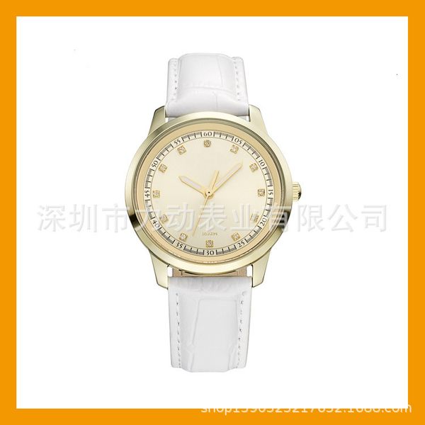 

high grade stainless steel 100 meter waterproof leather luminous women's shenzhen clock watch, Slivery;brown