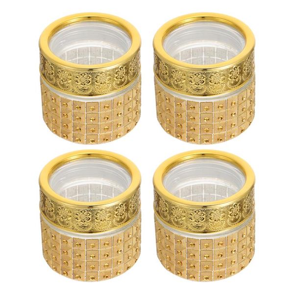 

storage bottles & jars 4pcs beautiful package small glass 10g empty golden