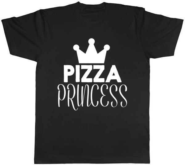 

pizza princess ladies womens t-shirt, White;black