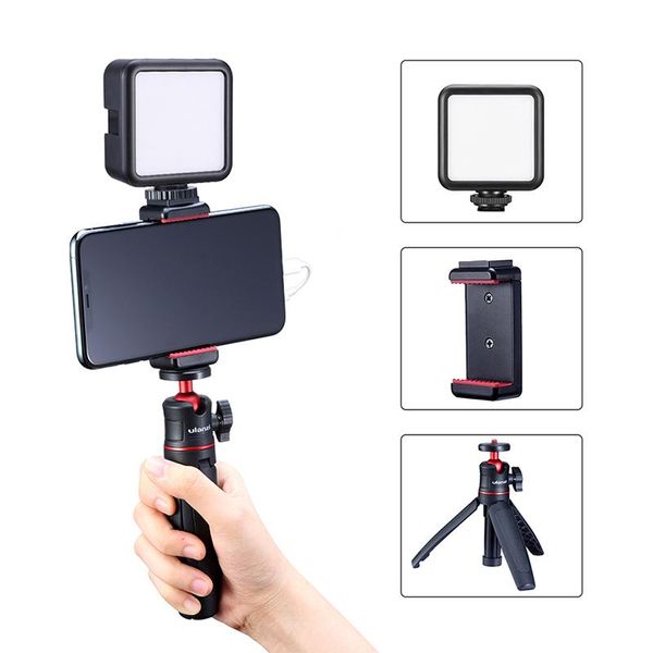 

ulanzi vlog living stream kit youtube mini tripod phone mount record microphone extend vertical shooting lighting & studio accessories