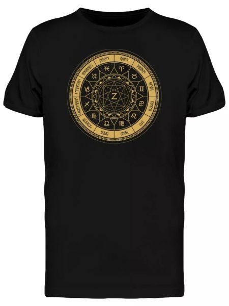 

zodiac signs circle logo men's tee -image by shutterstock, White;black